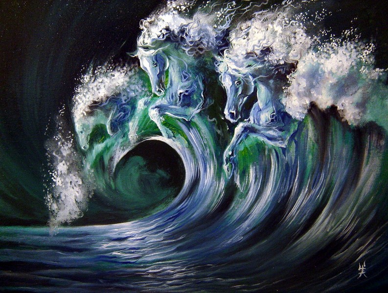 Aqua horses