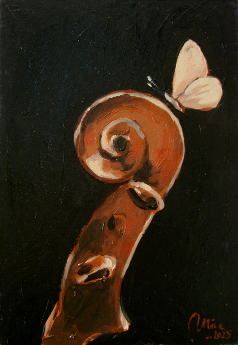 Muzica,ulei carton