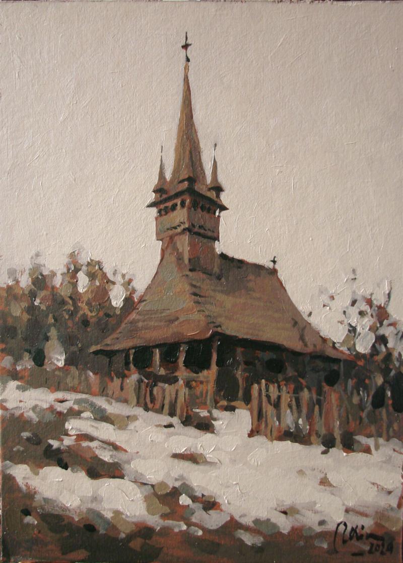Biserica de lemn din AgÃrbiciu,ulei carton