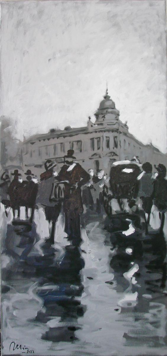 Calea Victoriei , Capsa , alb negru