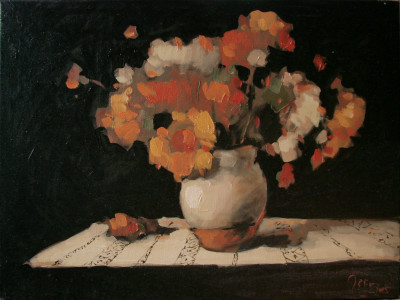 Jug with autumn flowers
