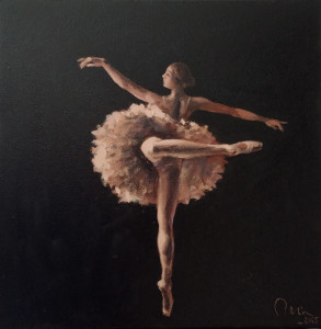 Prim-ballerina, oil on plywood