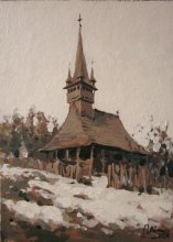 Biserica de lemn din AgÃrbiciu,ulei carton