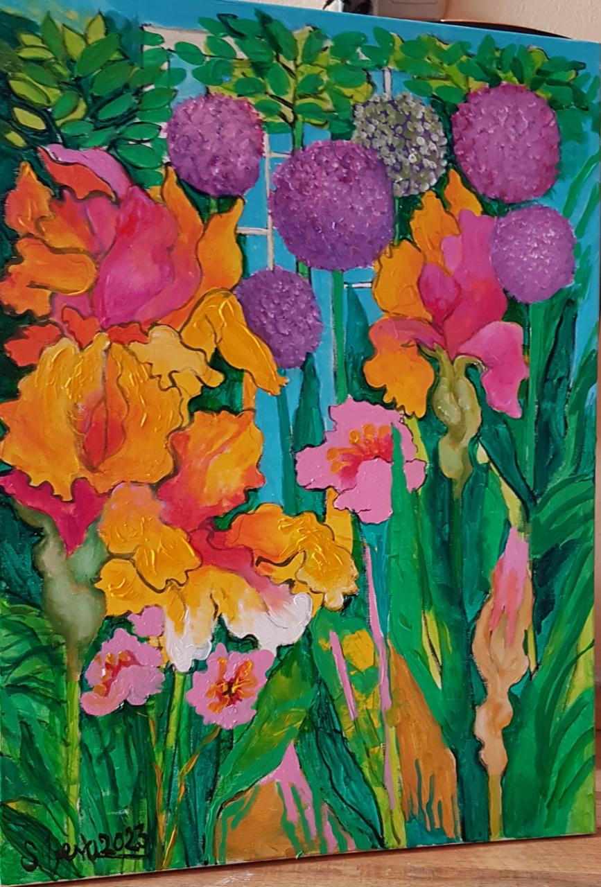 Garden in spring (alium cepe)